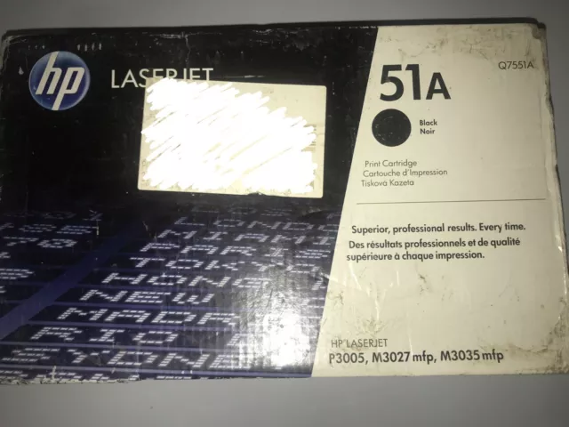 3 x cartouche de toner d'imprimante noire authentique HP LaserJet 51A Q7551A