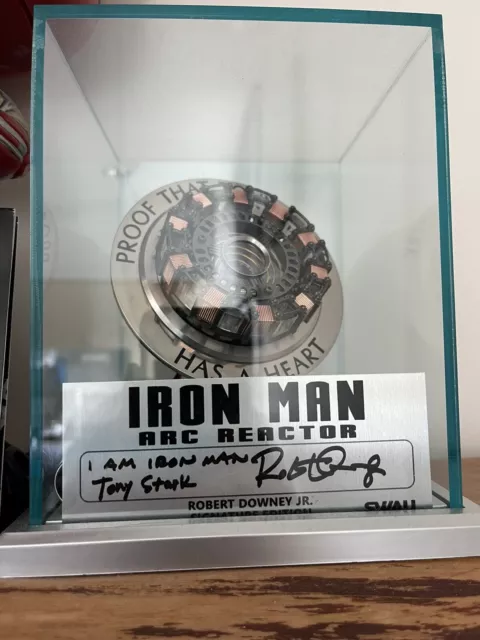 Robert Downey Jr RDJ signed with quote I am Iron Man arc reactor SWAU COA
