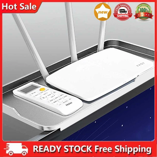 Router-Organizador-Rack Punch-Free TV Media Box Router-Estantería-Organizador (blanco)