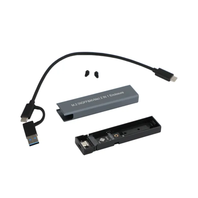 M.2 NVME SSD Adapter USB 3.1 Case Hard Drive Enclosure Dual Protocol Box