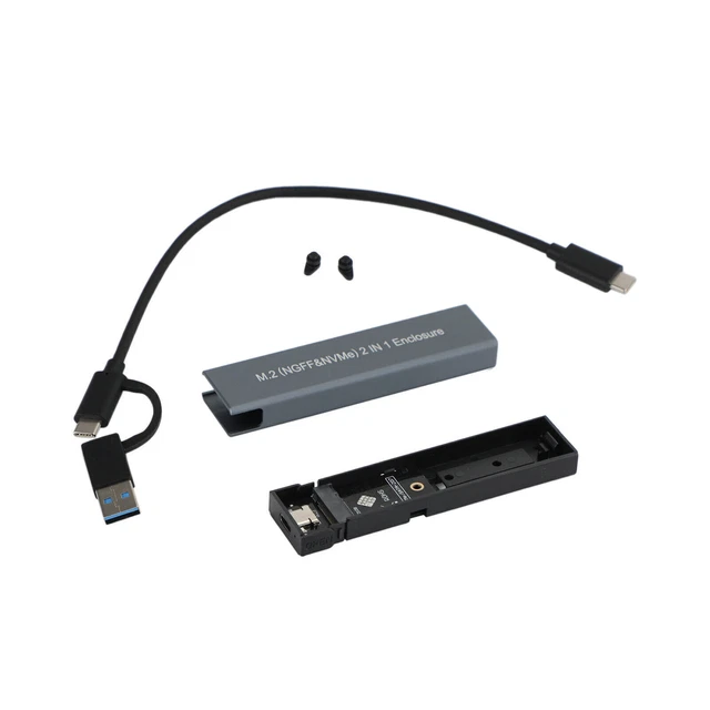 M.2 NVME SSD Adapter USB 3.1 Case Hard Drive Enclosure Dual Protocol Box