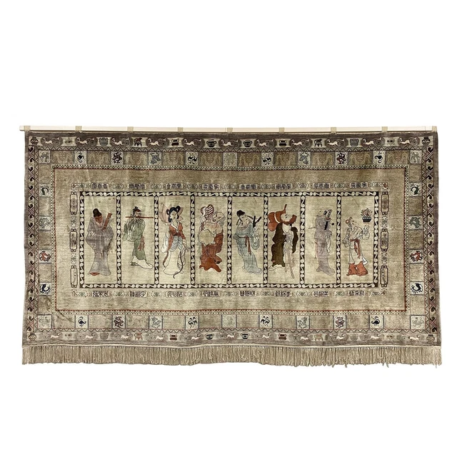 Mid-20th Century Chinese Hand made Silk Tapestry - Eight Immortals