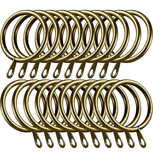 20 Pack Metal Drapery Hanging Curtain Rings for Curtain Rods with Eyelets