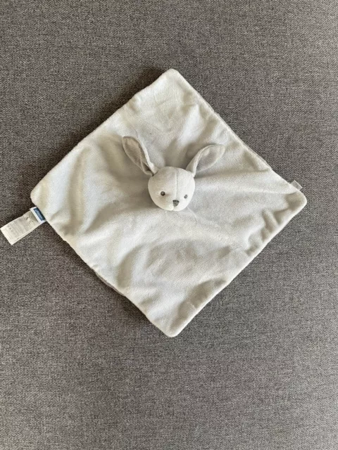 Doudou Jacadi Plat Carré Lapin Blanc Et Gris