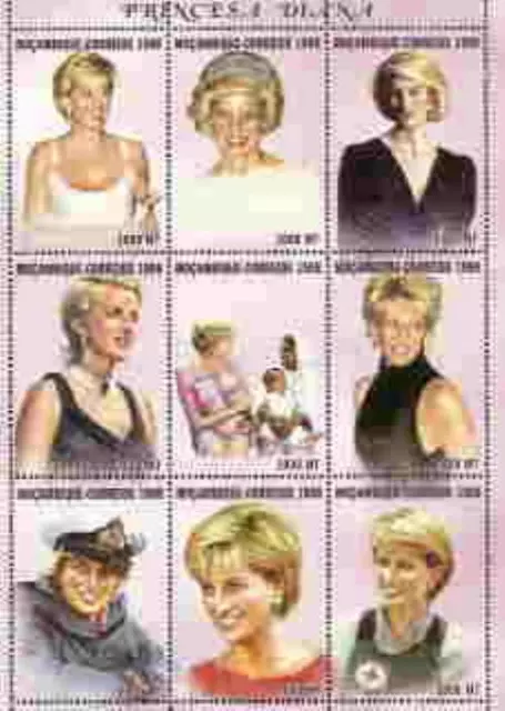PRINCESS DI - Memorial Stamp Sheet  - Mozambique