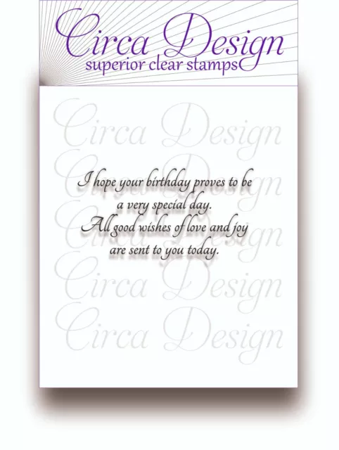Clear Unmounted Birthday Verse Sentiment Rubber Stamp BDVS75