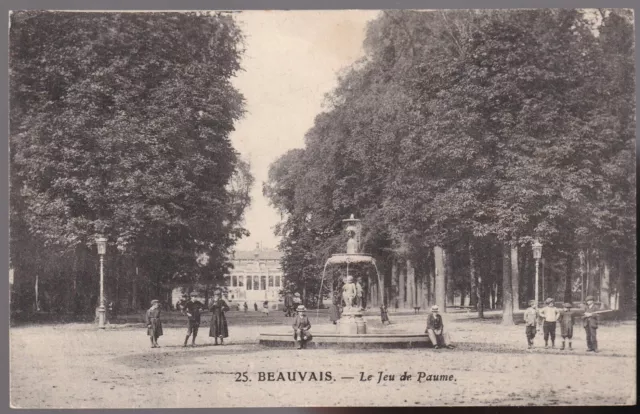 BEAUVAIS 60 Le Jeu de Paume CPA Animée écrite à Marie-Louise MAUREL 9 juin 1917