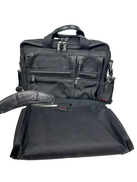 Tumi 26141D4 Alpha Black Ballistic Nylon Expandable Laptop Briefcase Bag