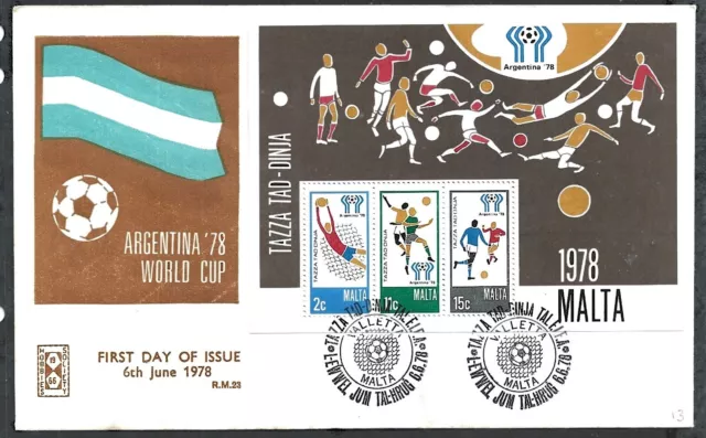 (BL) Malta 1978 World Cup Football Championship Miniature Sheet Cover