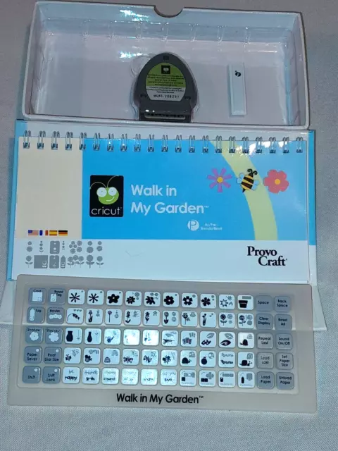 Cricut Provo Craft Font Cartridge Walk in my Garden Basics  3 Piece with Box