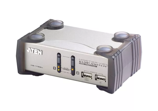 Aten CS1732A 2-Port PS/2-USB VGA/Audio KVMP Switch 2048 x 1536 Hotkey RJ-11