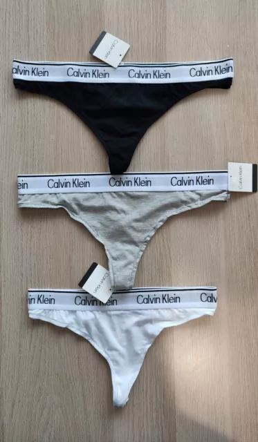 Perize da donna Calvin Klein confezioni da 3 confezioni nero grigio bianco sport cotone S M L XL 3