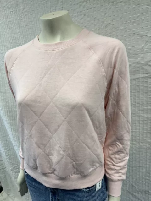 Old Navy Long Sleeve Quilted Round Neck Warm Pink Crop NWT Sweater Size Small 2