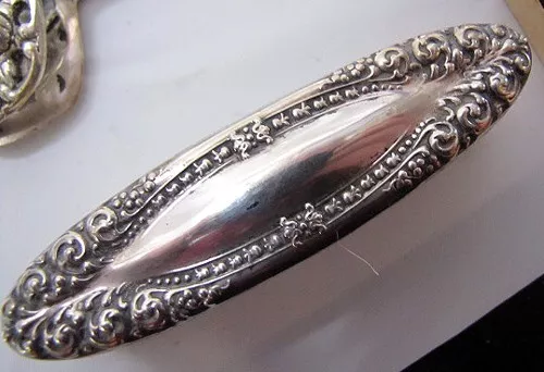 Antique Sterling Silver Horsehair Clothes Grooming Brush Beautiful !