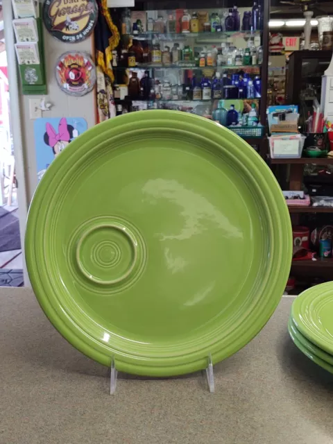 Fiesta Ware Chartreuse Retired Round Welled Snack Plate 10-3/4 New 4 Available