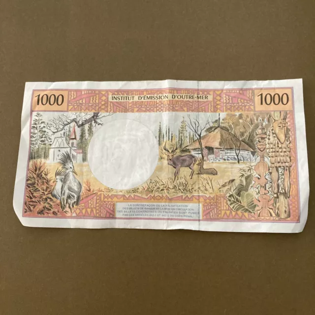 TAHITI--Vintage 1000 Mille Francs Bank Note==French Polynesia Note