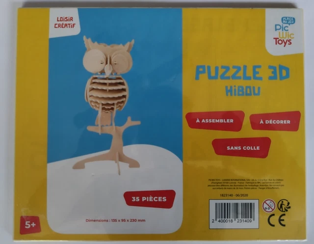 Robotime Puzzle 3D Horloge Hibou – Mécanisme Pendule, 161 Pièces, Bois, 14 Ans+, Décoration, Cadeau