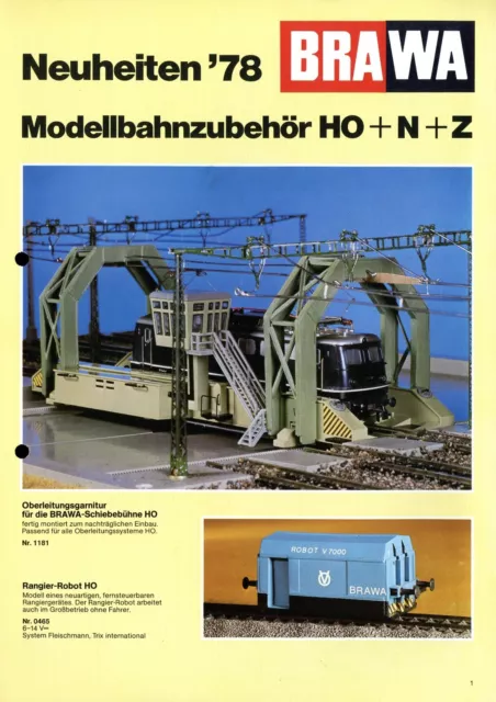 Brawa Prospekt Neuheiten 1978 D Modellbahn brochure model railway catalog