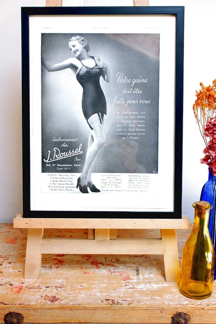 Roussel Women's Fashion Lingerie - Original Vintage 1930s Advertising Poster