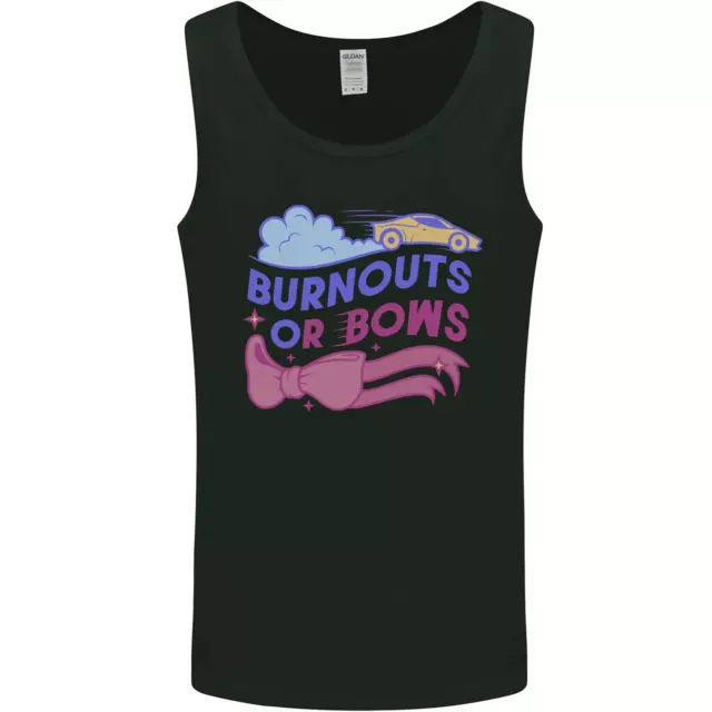 Burnouts or Bows Gender Reveal New Baby Pregnant Mens Vest Tank Top