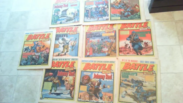 Vintage Battle Action Comics -1981 -Job Lot -Johny Red -Charleys War -The Sarge