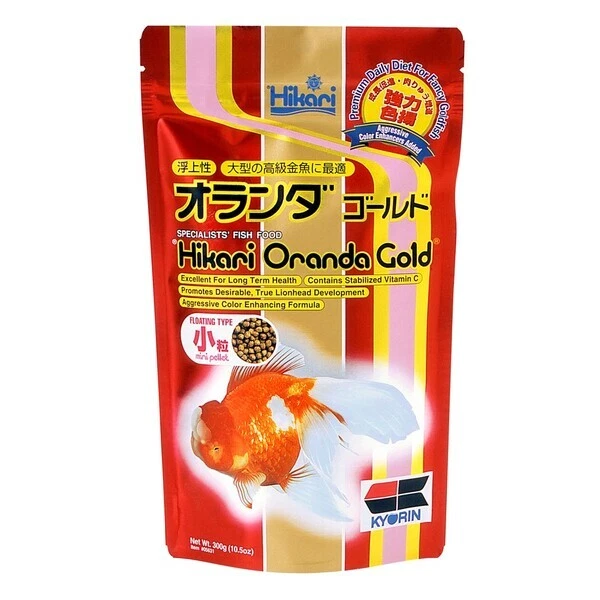 Pellets de oro Hikari EE. UU. Oranda comida para peces 10,5 oz mini