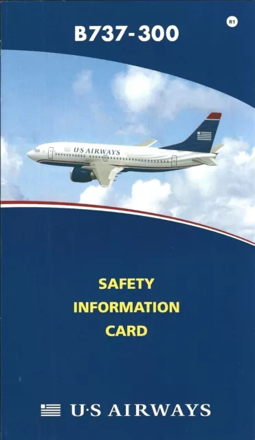 US AIRWAYS SAFETY CARD-- Boeing B-737-300 Revision #1 April 2008