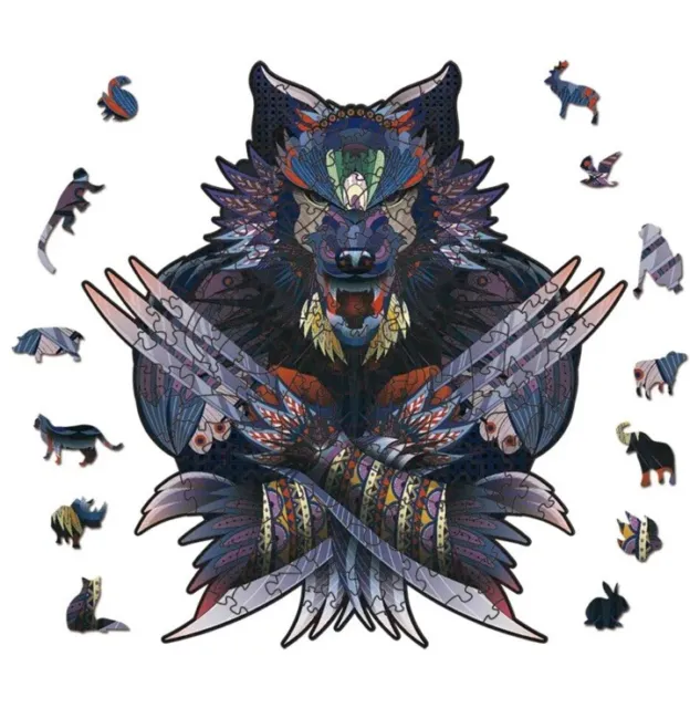 300 piece "Metal Wolf" Wooden Jigsaw Puzzle