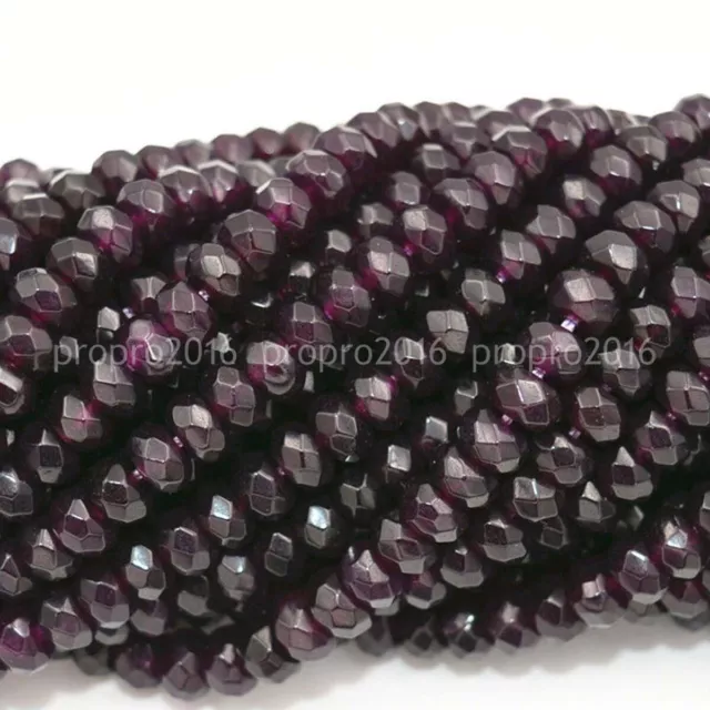 Red Garnet Loose Beads Faceted 4x6mm Natural Gemstone Rondelle Spacer Beads 15''