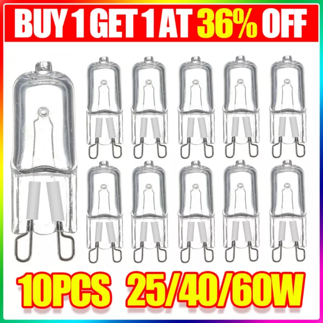 10PCS G9 Halogen Bulbs 25W 40W 60W Clear Capsule Replaced Lamp LED Warm White UK