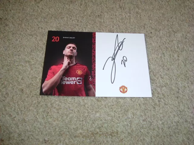 Diogo Dalot - Manchester United - Hand Signed 6 X 4 Official 23/24 Club Card