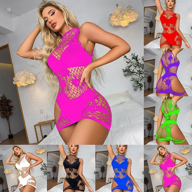 Abito da notte sexy lingerie erotico donna abito da notte reticolareH7