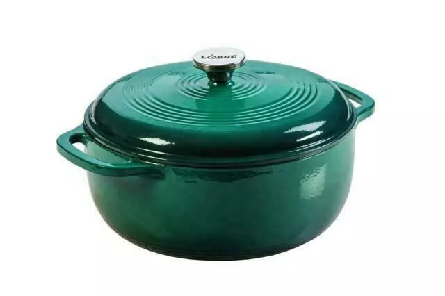 Lodge EC6D38 Enameled Cast Iron Dutch Oven - Blue