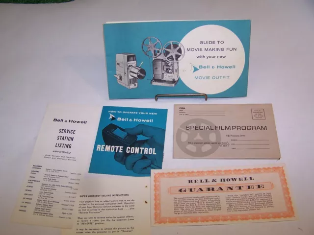 VINTAGE BELL & HOWELL 50s-60s 8mm MOVIE OUTFIT OWNER / OPERATORS MANUAL