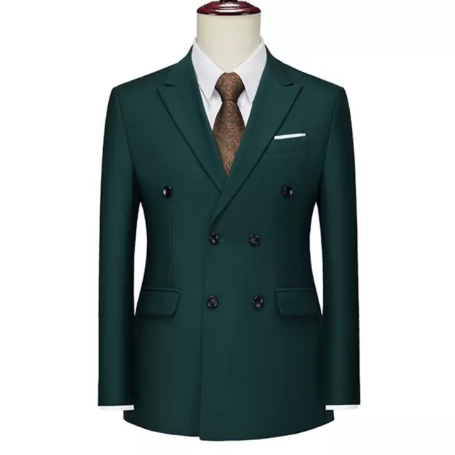 Giacca abito formale doppio petto doppio da uomo slim matrimonio cappotti sposo giacca blazer