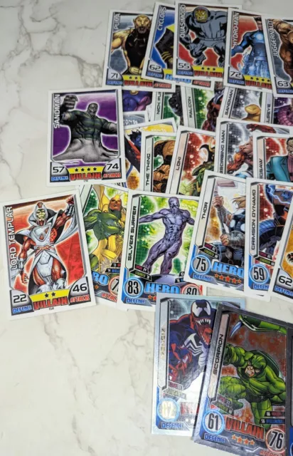 44 Topps Hero Attax Trading Cards Marvel Universe Villain Weapon Hero 3