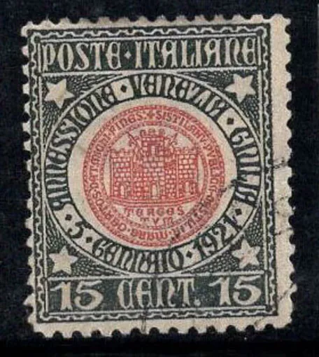 Italy 1921 Sass. 113 Used 100% 15c, Annexation Venezia Giulia