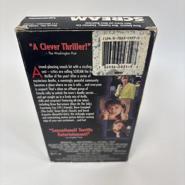 SCREAM (VHS/1996, 10499) Wes Craven Horror Slasher GHOSTFACE Drew ...