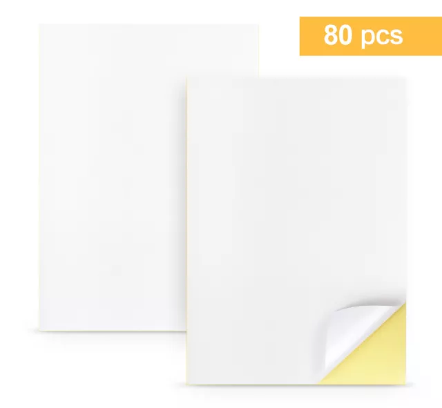 80 Stück Universal Etiketten 210 x 297 mm weiß selbstklebend  Klebepapier A4 Neu