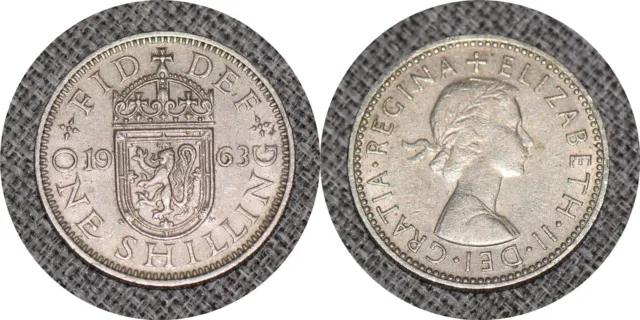 GREAT BRITAIN UK 1963 One 1 Shilling - Elizabeth II Scottish shield - KM# 905