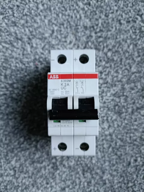 ABB S202M-K2UC Miniature Circuit Breaker - 2P - K - 2 A -2CDS272061R0277- 2 POLE