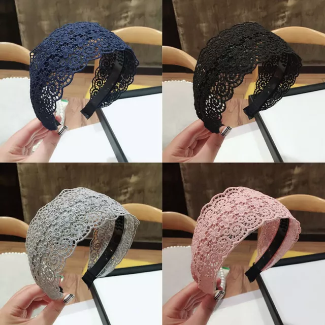 Ladies Wide Headband Accessories Lace Hairband Casual Head Wrap Alice Hair Band