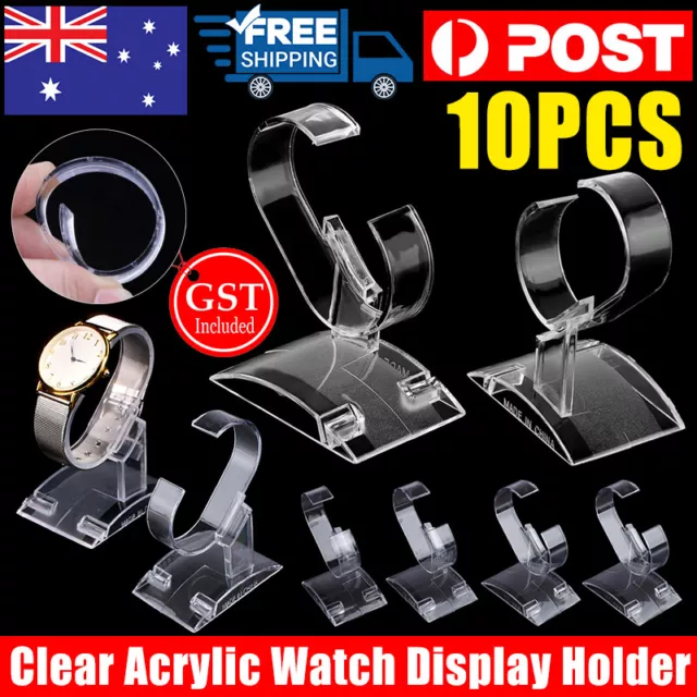 10pcs Clear Acrylic Bracelet Watch Display Holder Stand Rack Jewelry Bangle Rack