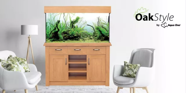 OakStyle 230L Tropical fish tank including cabinet, filter, heater and lighting