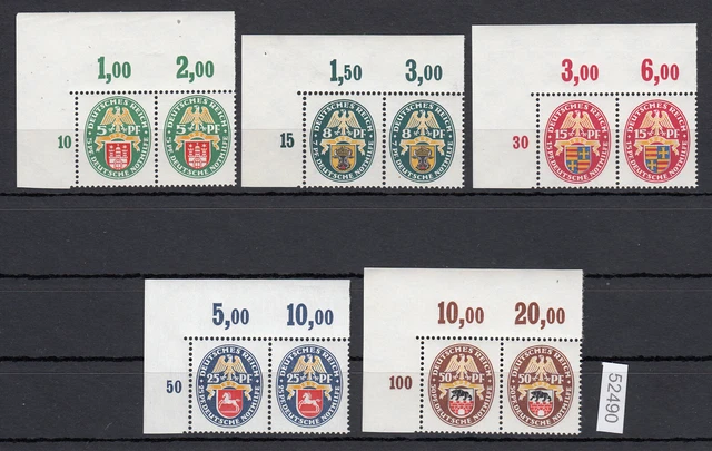 DR 1928, Mich.-Nr.: 425-29 **  Eckrand  mit 428 X