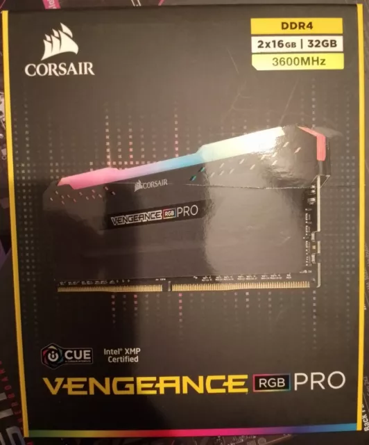 CORSAIR VENGEANCE RGB PRO 32GB o 64gb (2x16GB) 3600MHz 288 Pin DIMM DDR4