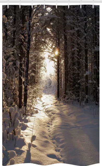 Invierno Cortina de Ducha Bosque de Navidad de la nieve