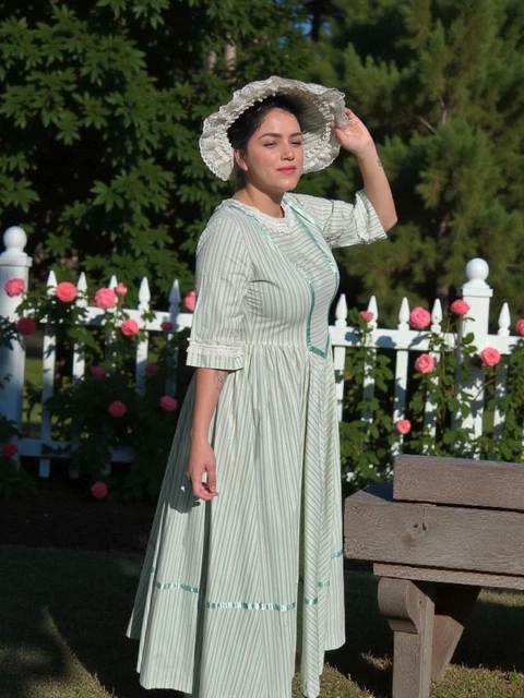 pioneer dress for women NSPSTT Vintage Civil War Dresses colonial costume Girl Plaid Long Dress : Clothing, Shoes & Jewelry Trimmed with dress and turmeric fabrics Womens Pioneer Costume - Historical