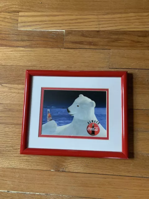 Coca-Cola Polar Bear Animation Art w/ COA Red Framed 9” X 11"