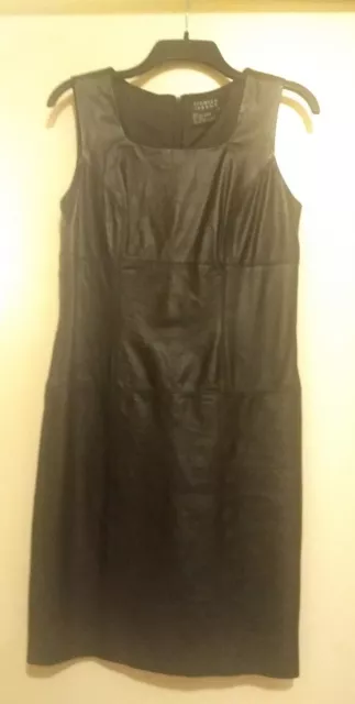 Vintage Spenser Jeremy Black Genuine Lamb Leather Sleeveless Dress - Size 4